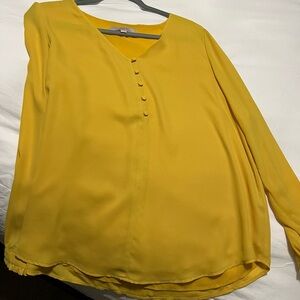 LOFT Yellow Buttoned Blouse
